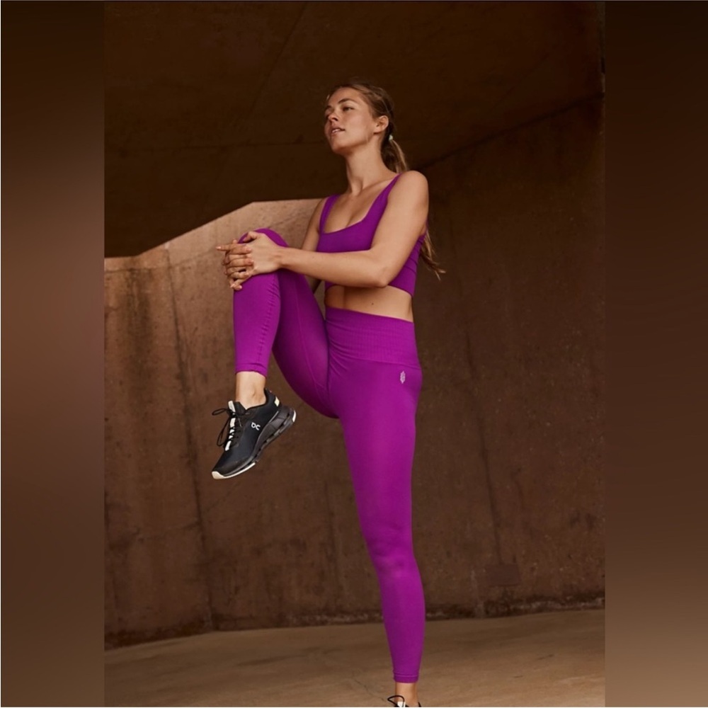 Free People Movement High-Rise 7/8 Length Good Karma Leggings Vivid Violet M/L